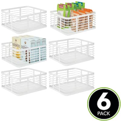 mDesign Metal Wire Food Organizer Storage Bins Basket - 6 Pack