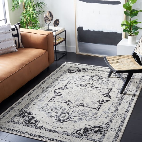 slide 2 of 117, SAFAVIEH Brentwood Vessie Traditional Oriental Rug 4' x 6' - Ivory/Black