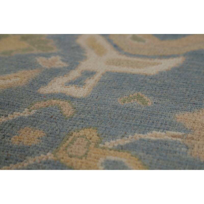 Hand Knotted Oriental 100% Wool Carpet Transitional Medallion Peach Oushak Area Rug - 10' 0'' X 8' 2''