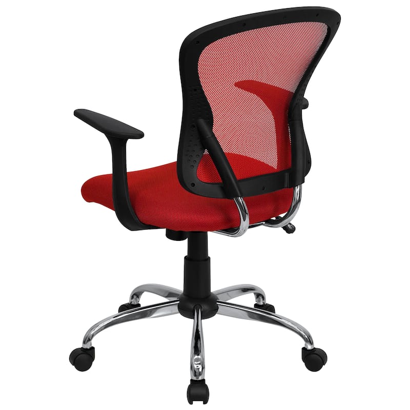 Mid-Back Mesh Swivel Task Office Chair with Chrome Base and Arms