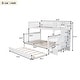 preview thumbnail 9 of 8, Modern Style Twin-Over-Full Bunk Bed with Twin size Trundle Bed, Staircase with Storage, White
