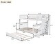 preview thumbnail 23 of 29, Twin-Over-Full Bunk Kids Bed with Trundle, Storage and Guard Rail