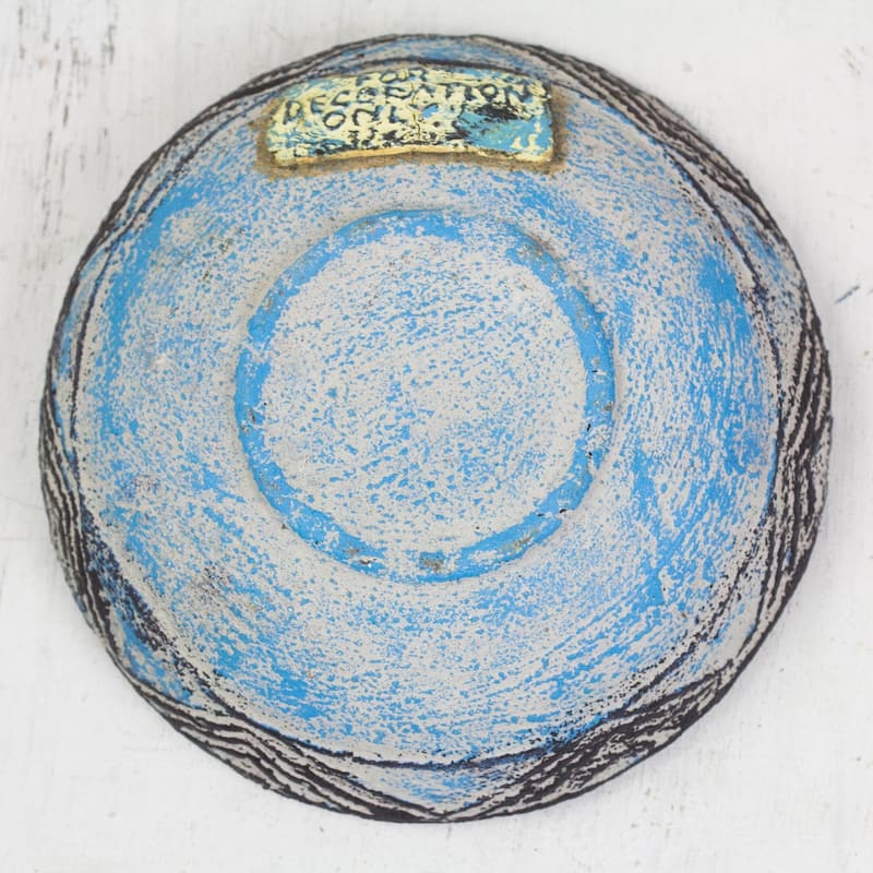 Novica Handmade Blue Ewe Agbah Ceramic Catchall