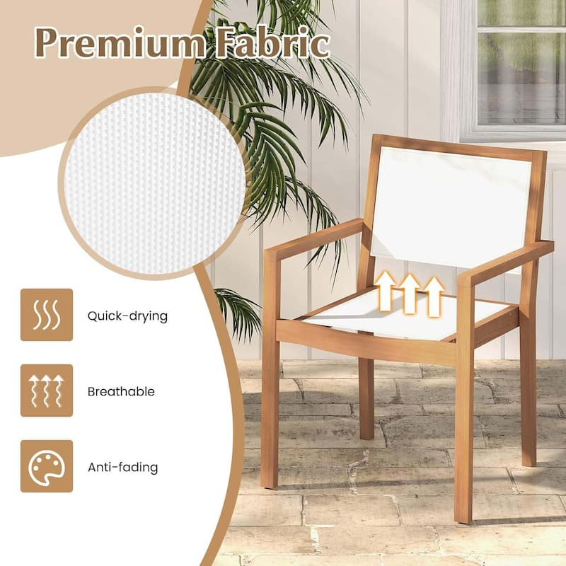 2/4PCS Stackable Dining Chair Patio Armchairs Conversation Chair Set