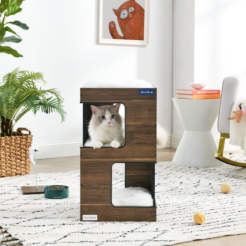 Escher Cat Tree 23.5'' in Dark Walnut