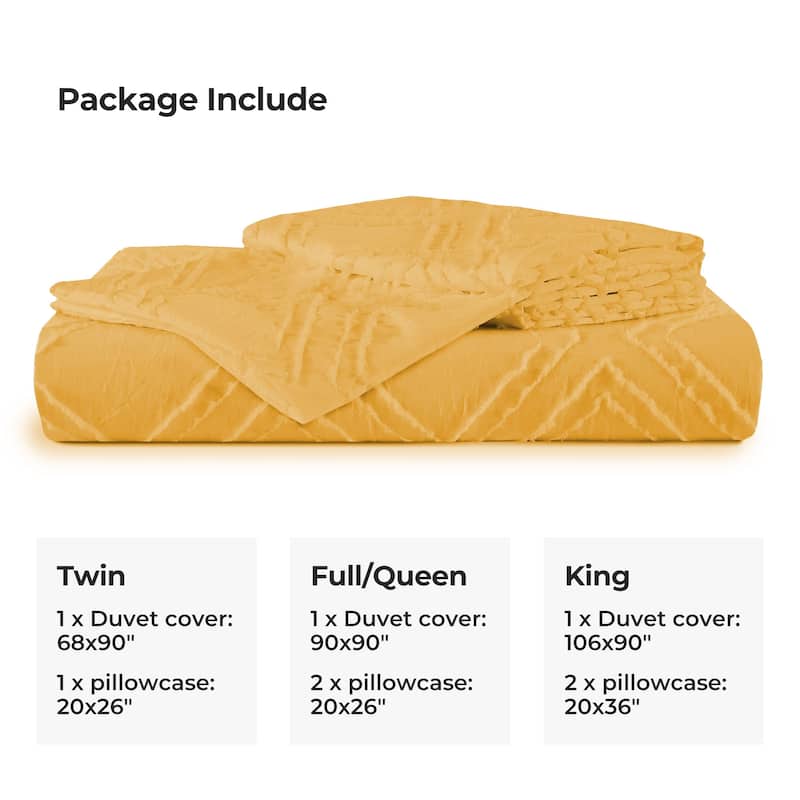 Soft Microfiber Clipped Duvet Cover & Pillowcase Set