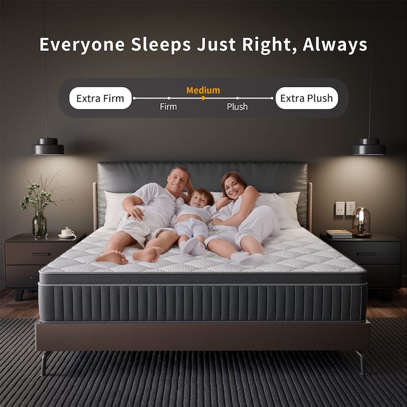 IFLUOUS 12in. Cooling Innerspring Hybrid Medium Firm mattress Motion Isolation with CertiPUR-US, SGS and OEKO-TEX Certified