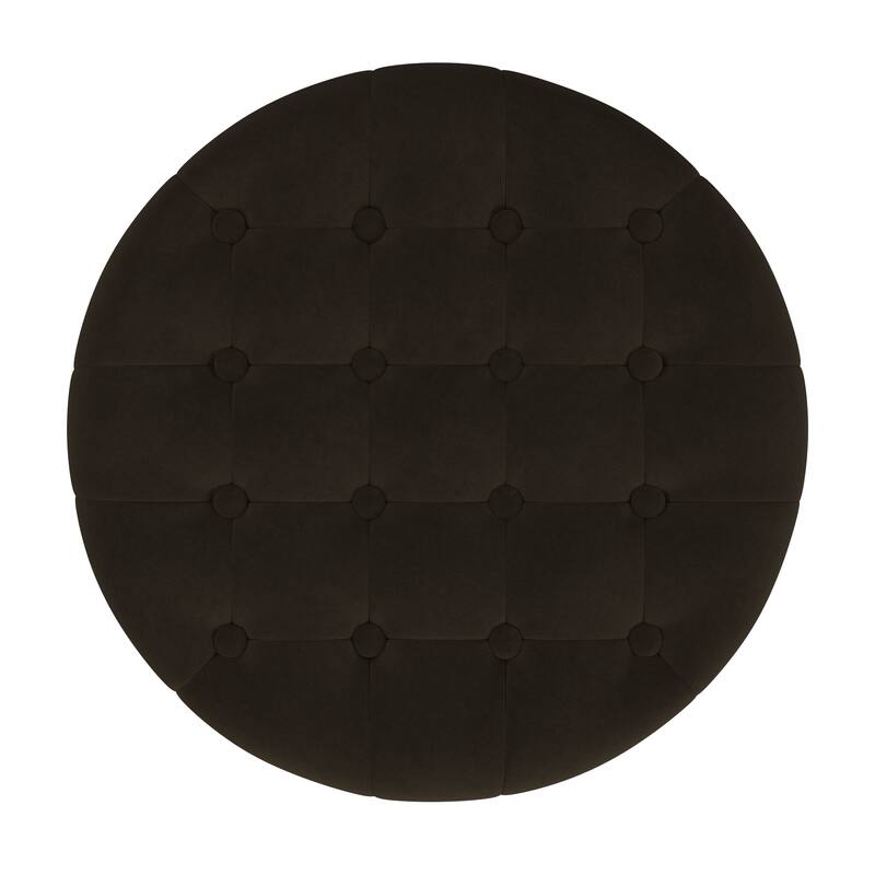 Carson Carrington Hare Button-tufted Round Storage Ottoman
