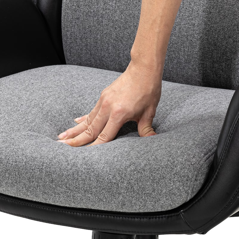 Modern High-Back Leatherette Adjustable 360-degree Swivel Executive Office Chair by Glitzhome