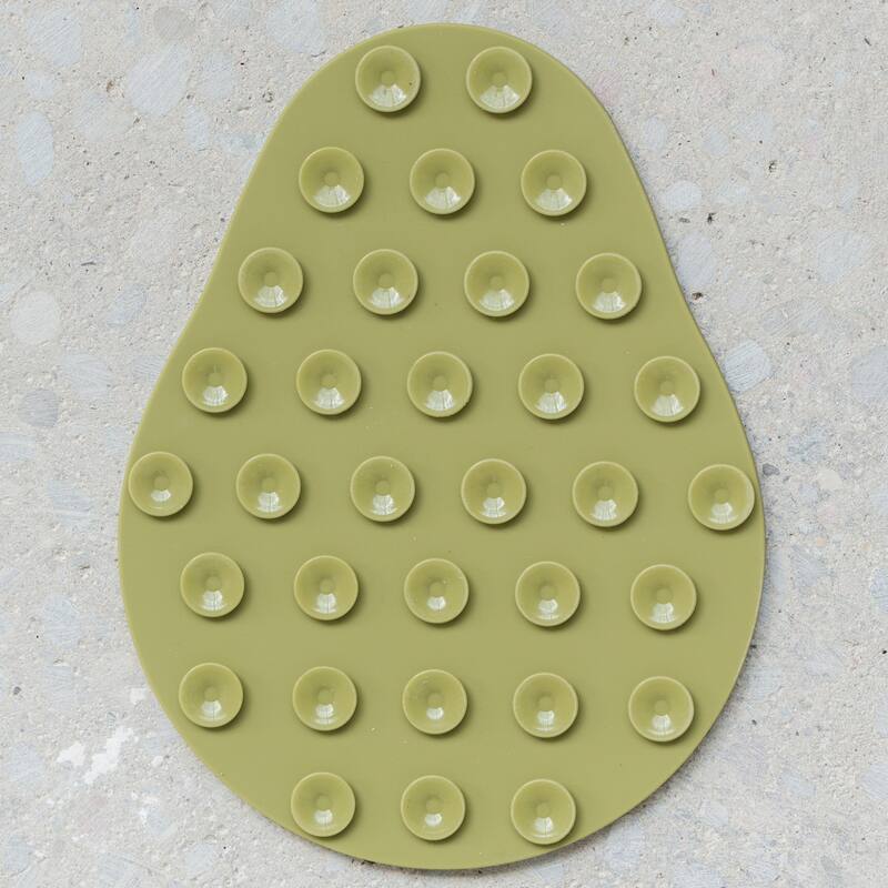 Dexypaws: Enrichment Lick Mat: Avocado - Grooved Dog Feeding Pad - Green