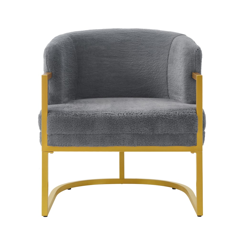 Upholstered Reading Chair Armchair with Metal Frame, Accent Chair Grey Sofa Chair Leisure Chair Padded Chair