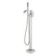 preview thumbnail 14 of 13, Floor Mount Tub Faucet With Hand Sprayer Freestanding Roman Bathtub Faucet Modern Waterfall Tub Filler Trim With Handheld Showe Brushed Nickel