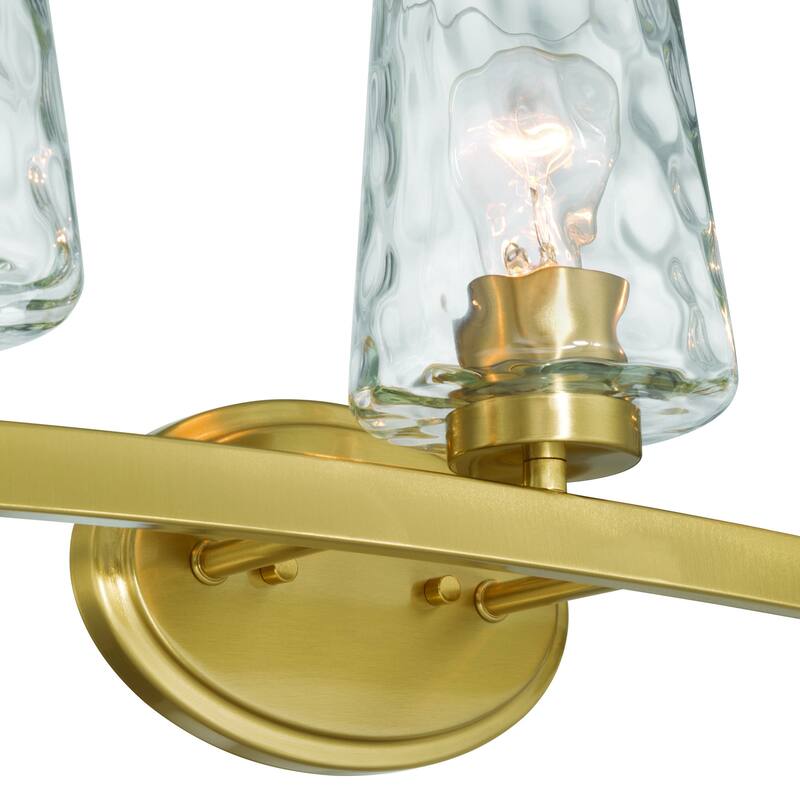 Modern Industrial 3-light Modern Bathroom Vanity Light with Art Glass