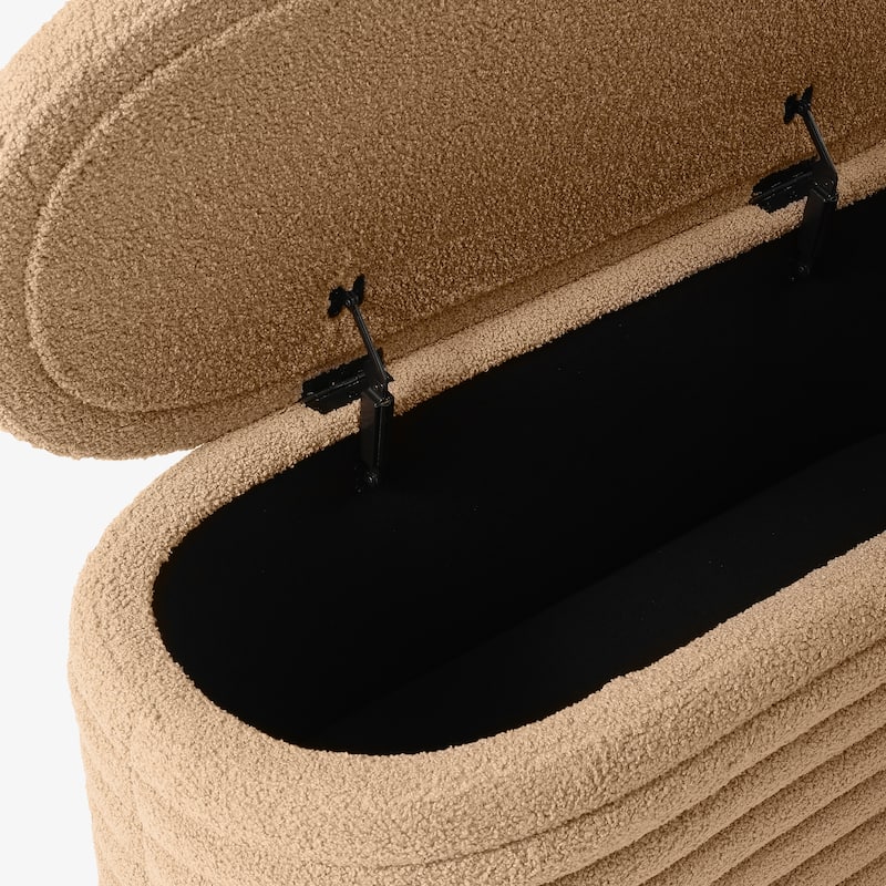 Bayville Sherpa Polyester Flip Top Storage Ottoman - 42"