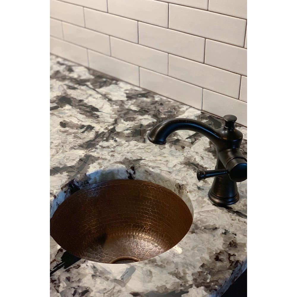 12-in Round Hammered Copper Bar Sink w/ 2-in Drain Opening (BR12DB2)