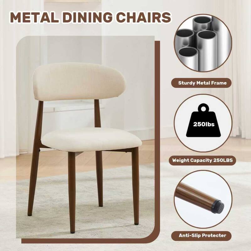 GDFStudio - Rowan Contemporary Upholstered Counter Height Bar Stool Set with Metal Legs and Supportive Back Design