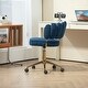 preview thumbnail 26 of 118, Velvet Home Office Desk Chair, Height Adjustable Task Chair, Armless Single Chair with Wheels, 360° Swivel Vanity Chair - N/A