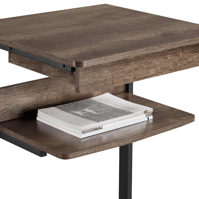 Yaheetech Rolling Computer Desk Table Tray Desk with Drawer and Shelf