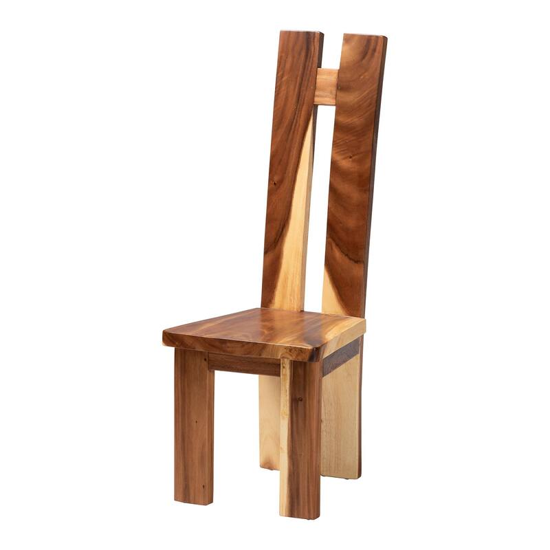 Lin Suar Wood Dining Set - Handcrafted Rectangular Solid Wood Table with Seating, Rustic Modern Kitchen or Dining Room Set