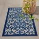 preview thumbnail 62 of 103, Nourison Aloha Transitional Scroll Indoor/Outdoor Damask Rug 2'8" x 4' - Blue