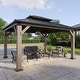 preview thumbnail 6 of 62, Aoxun Outdoor Cedar Wood Gazebo with Double Hardtop Roof
