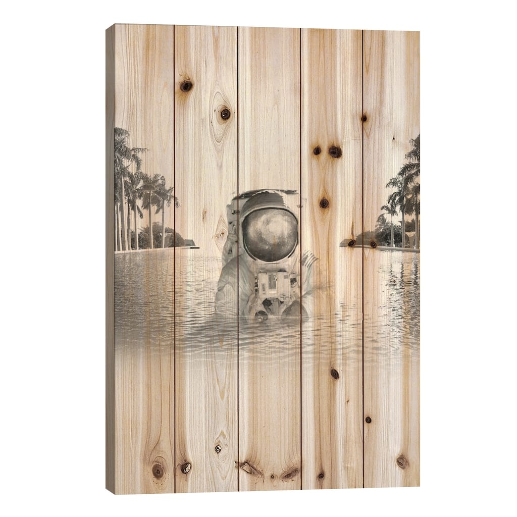 Astronaut Print On Wood by Fran Rodriguez - Multi-Color