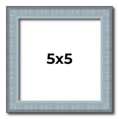5x5 Frame Rustic Sky Blue Solid Wood Picture Frame | 0.75 Inch