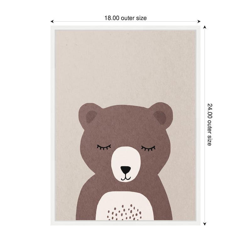 Kate and Laurel Bear by July Art Prints Framed Canvas Wall Art Print