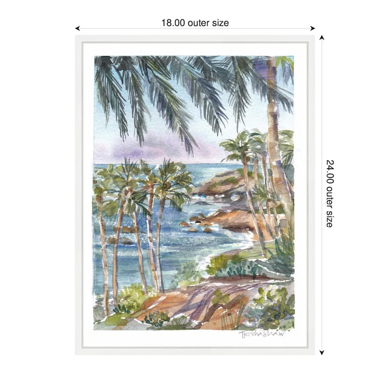 Kate and Laurel Sylvie Laguna Beach California Scene Framed Canvas by Patricia Shaw