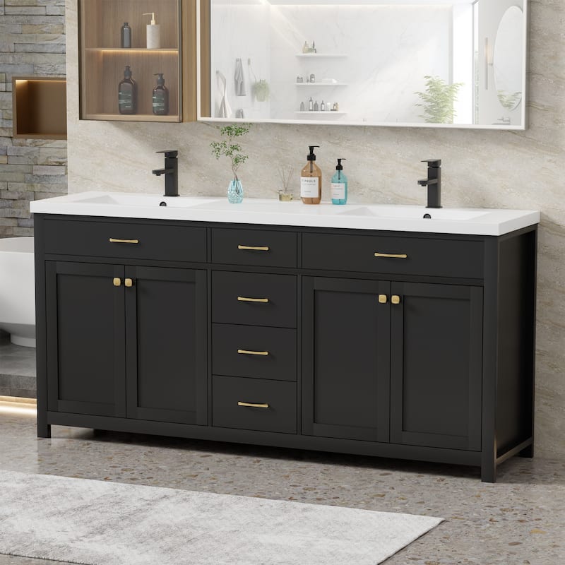 Modern Bathroom Vanity with Sink & Faucet Storage Cabinet Set