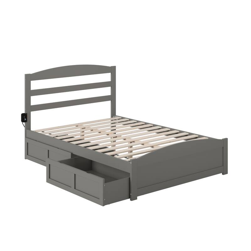 Warren Platform Bed with Footboard and 2 Storage Drawers