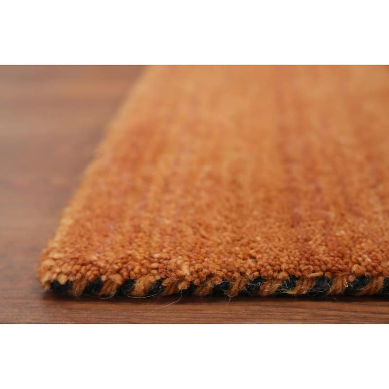 Hand Knotted Oriental 100% Wool Carpet Tribal Animal Pictorial Oranges & Rust Gabbeh Area Rug - 7' 11'' X 7' 9''