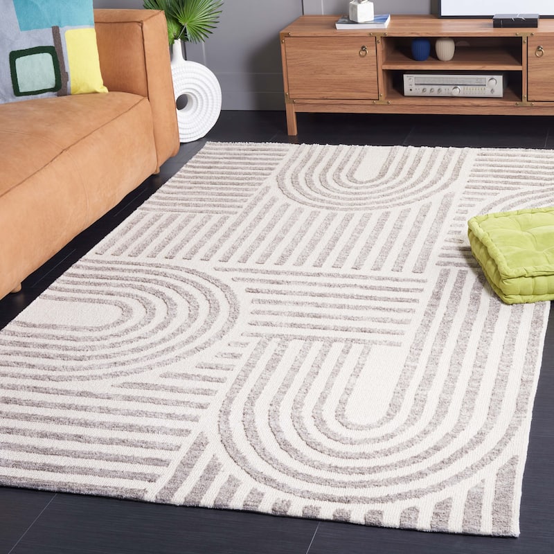 SAFAVIEH, Audrey Lilana Mid-Century Modern Rug - 8' x 10' - Ivory/Grey