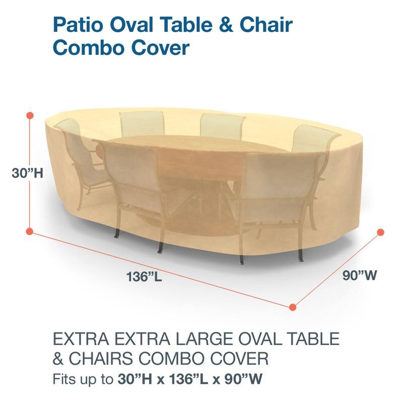 Budge Oval Table and Chairs Combo Cover, All-Seasons, Nutmeg