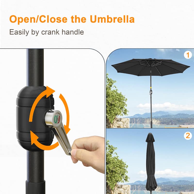 LIVOOSUN 9ft Patio Umbrella Outdoor Table Umbrella with Tilt and Crank