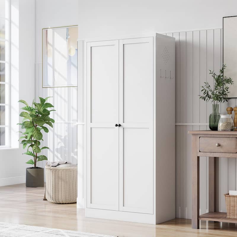 61"Metal Kitchen Pantry Cabinet Adjustable Storage with 4 Shelves (110lb Capacity), Heavy Duty Freestanding Pantry Organizer