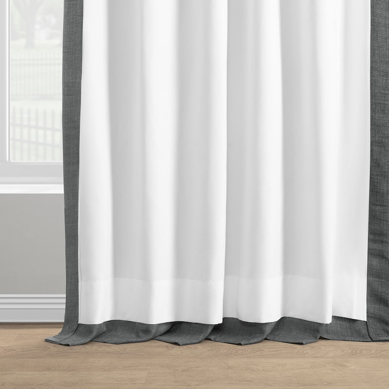 Exclusive Fabrics Italian Faux Linen Room Darkening Curtains for Bedroom & Living Room Curtains - Single Panel Window Curtains