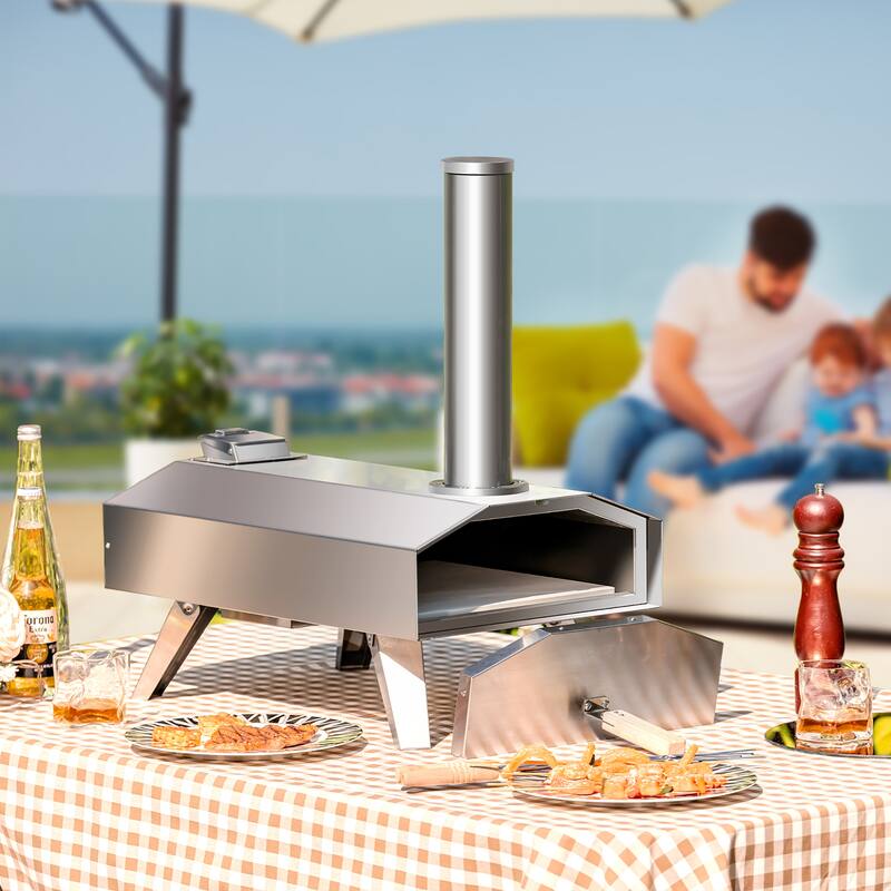 Costway Wood Pellet Pizza Oven Pizza Maker Portable Outdoor Pizza - See Details