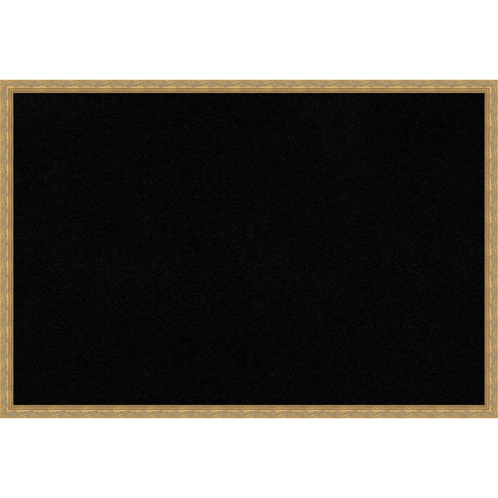 Mila Dark Gold Wood Framed Cork Board - Bulletin Board, Organization Board, Pin Board