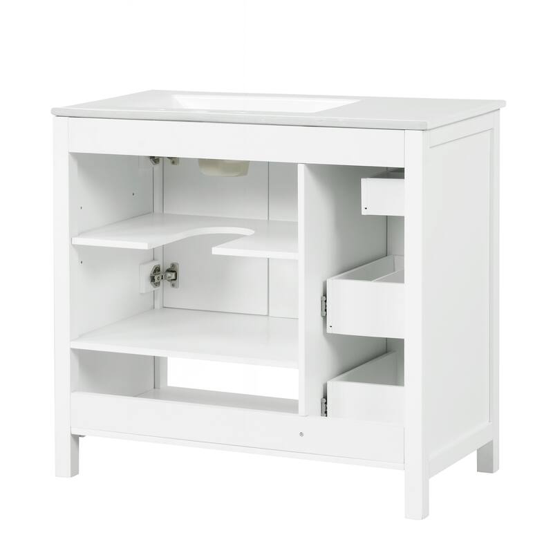 Sophisticated Bathroom Vanity with Multiple Storage Options and Durable Construction