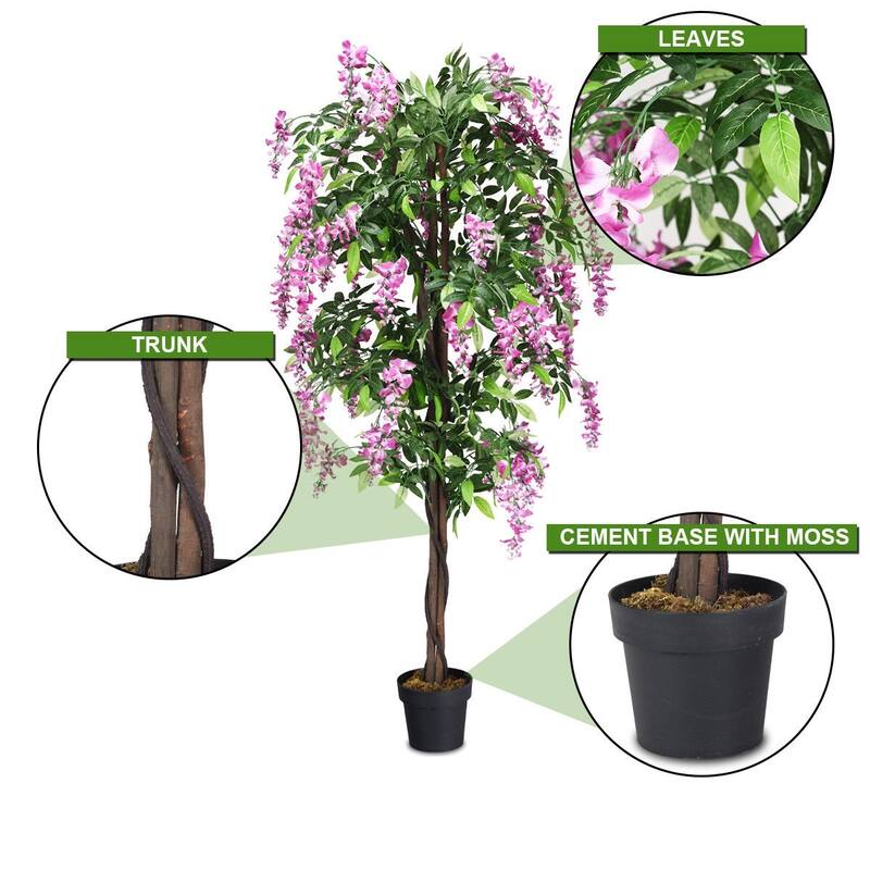 Artificial Wisteria Tree 6FT Indoor Outdoor with Adjustable Branches
