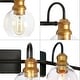 preview thumbnail 20 of 32, Olia Modern Black Gold 3/4/5-Light Bathroom Vanity Light Globe Glass Wall Sconce
