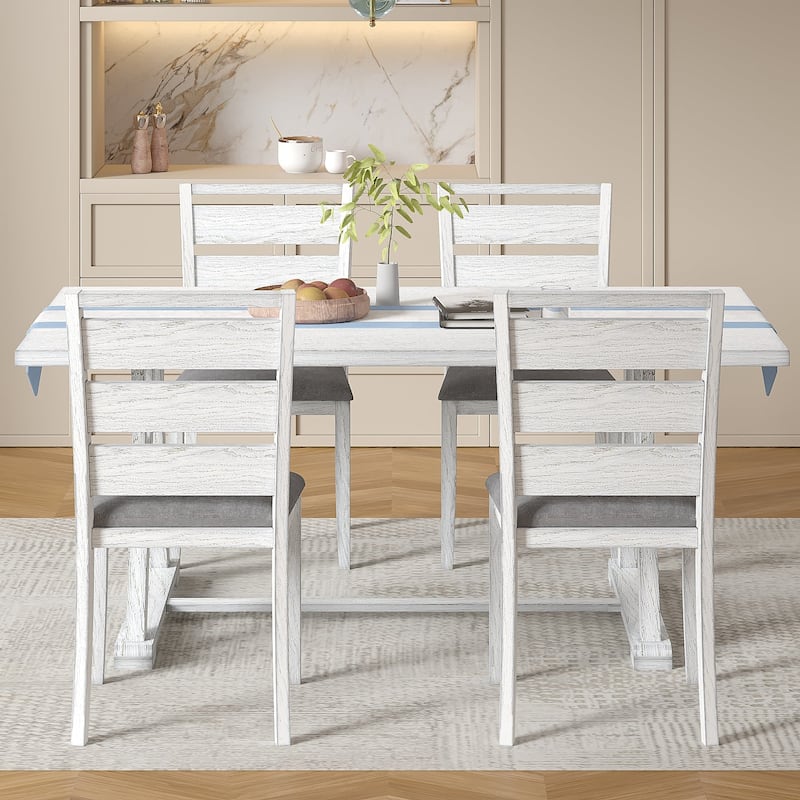 Javlergo Rectangular Dining Table and Chairs Set for 4-8,Modern Kitchen Table Set with Removable Leaves Space Saving
