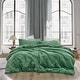 preview thumbnail 1 of 2, Chunky Bunny Bestie - Coma Inducer Oversized Comforter Set - Kashmir Green King