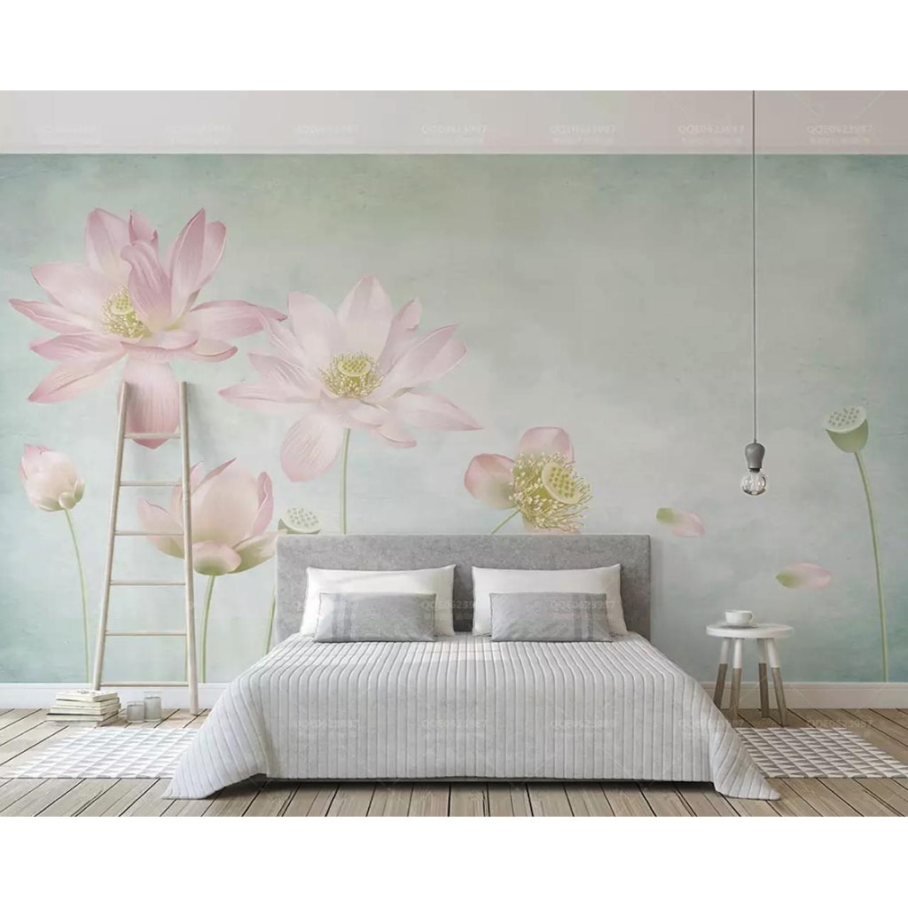 Wallpaper Roll Tropical Birds Flower Jungle Blue Heron Vintage 24in x 27ft