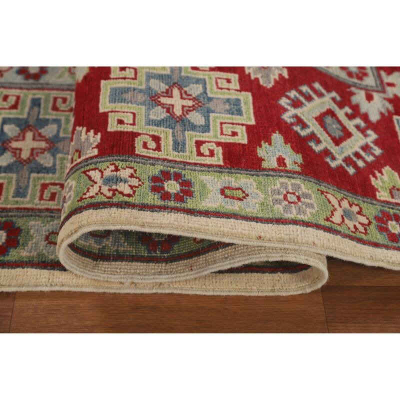 Traditional Beige Kazak Area Rug Handmade Wool Carpet - 6'8" x 9'8"