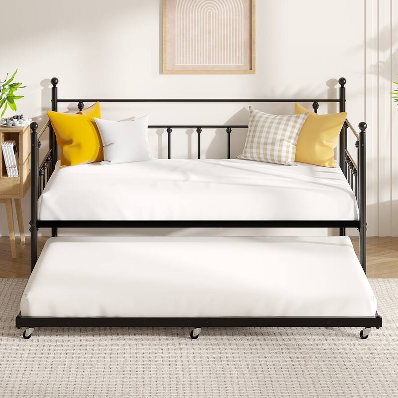 VECELO Twin Trundle Bed Frame Only