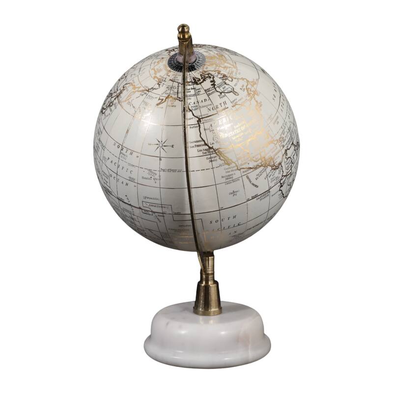 Resin Decorative Globe Modern Sleek Wood Base for Casual Home - 10.0"