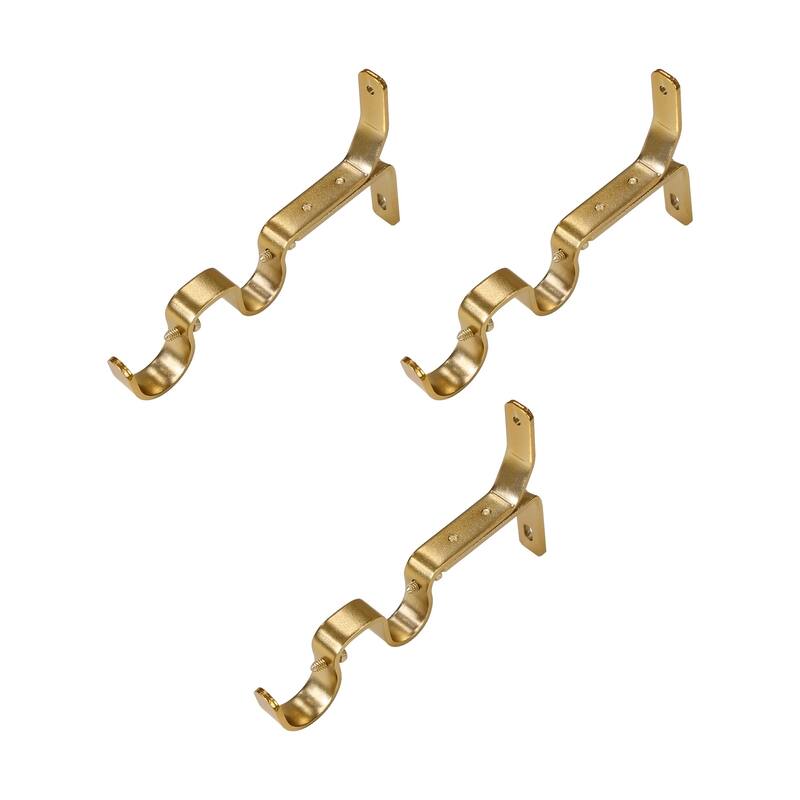 Double Curtain Rod Brackets 1" & 3/4" | 3-Pack