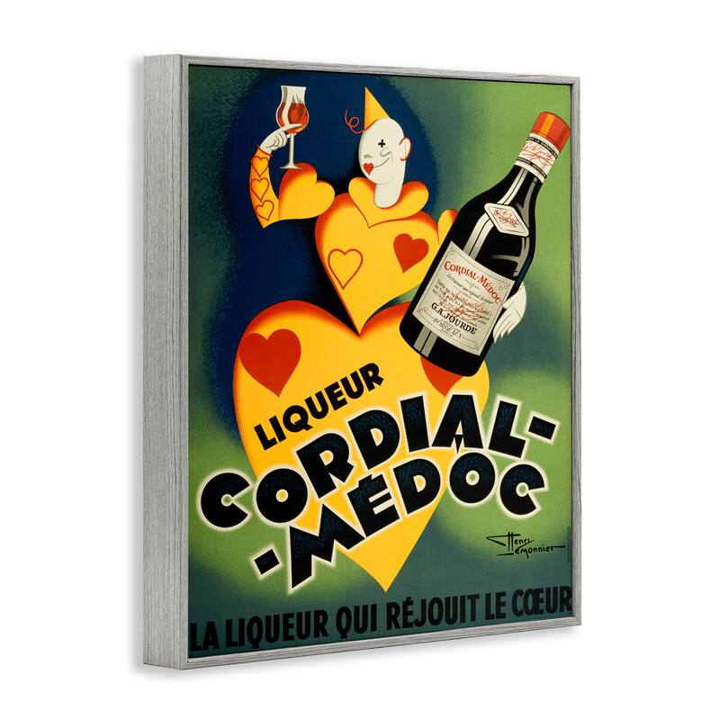 Stupell Retro Vintage Wine Advertisement Framed Giclee Art Design By Marcus Jules